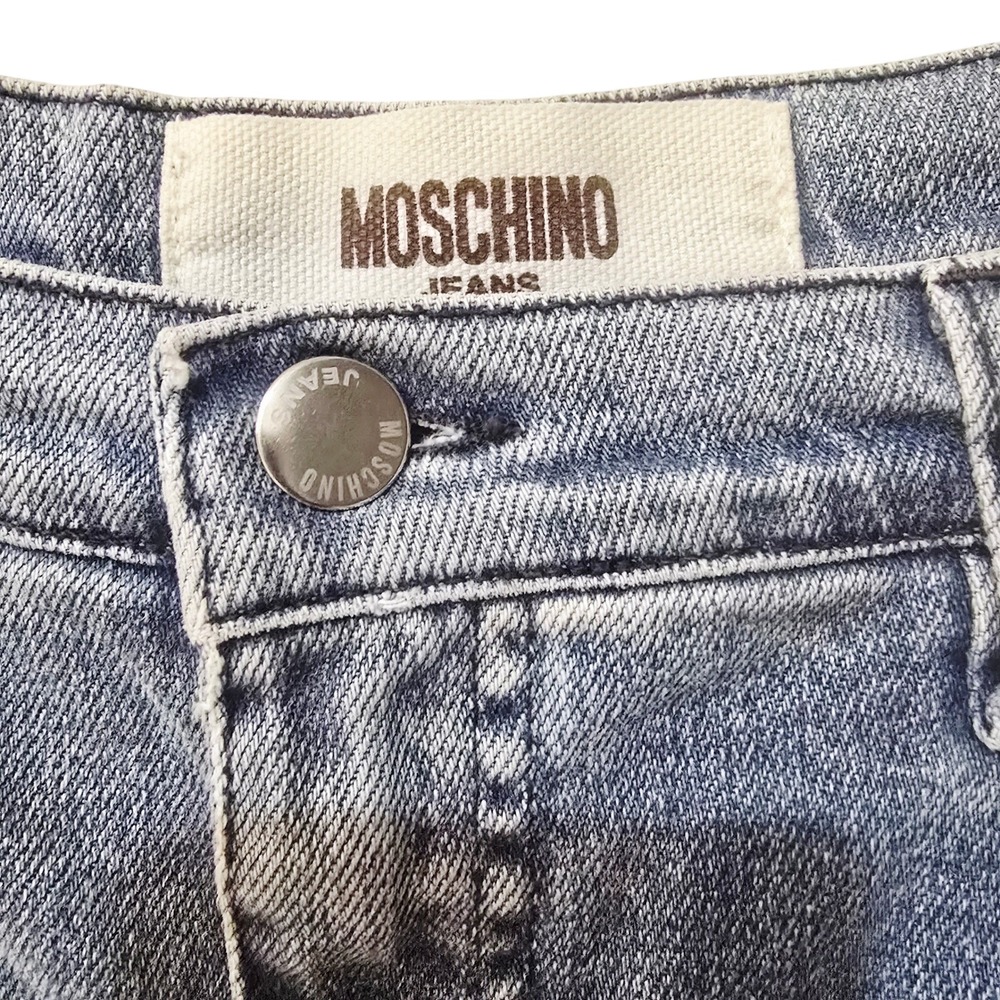 Moschino Jeans Vintage Y2K Denim Mini Skirt Light Wash Sequin Japanese Size 10 - Picture 5 of 8